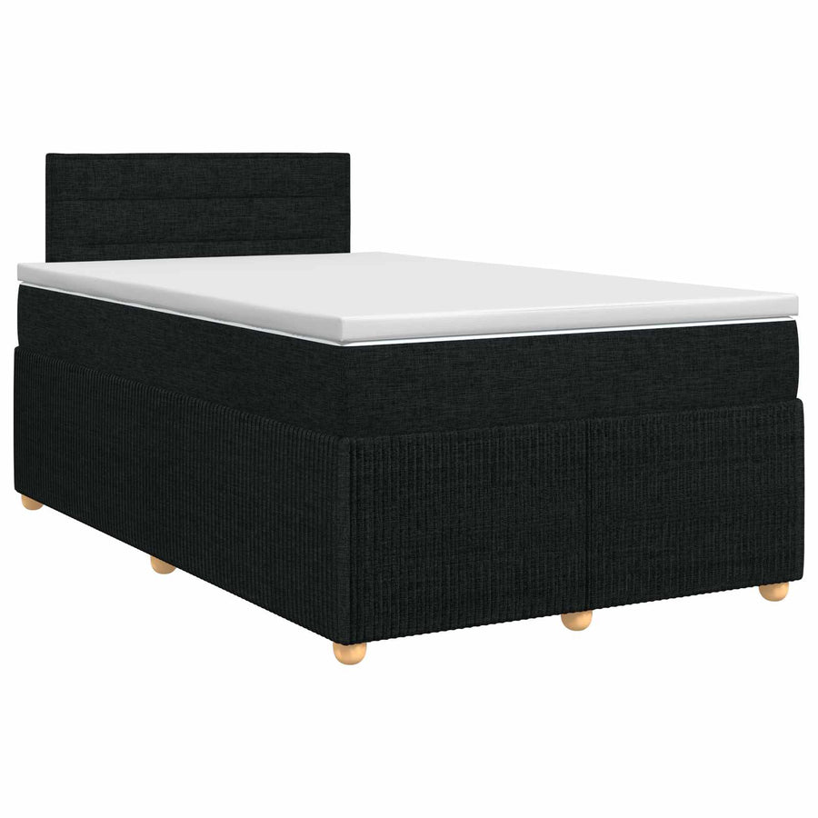 Boxspringbed met matras met hoofdeinde Zwart 120 x 200 cm Stof