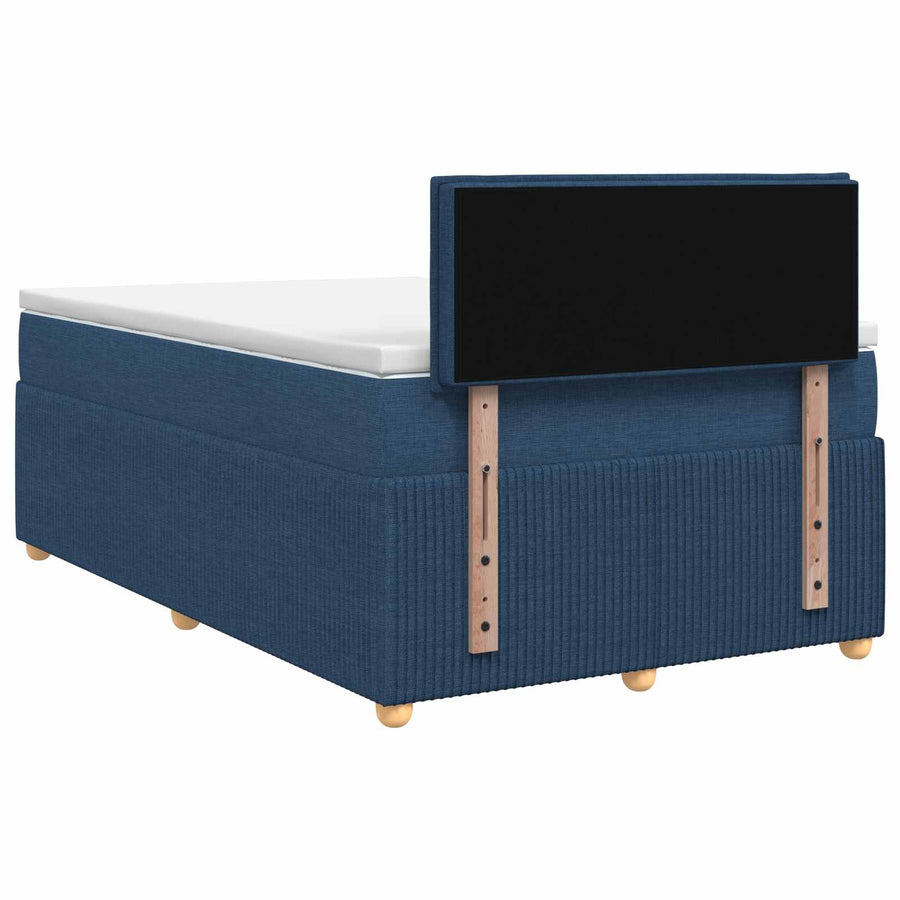 Boxspringbed met matras met hoofdeinde Blauw 120 x 200 cm Stof