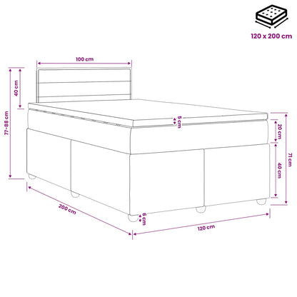 Boxspringbed met matras met hoofdeinde Blauw 120 x 200 cm Stof