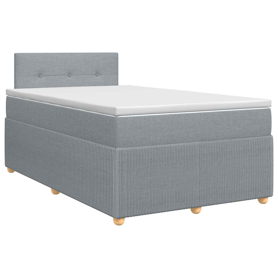 Boxspringbed met matras Lichtgrijs 120 x 200 cm Stof