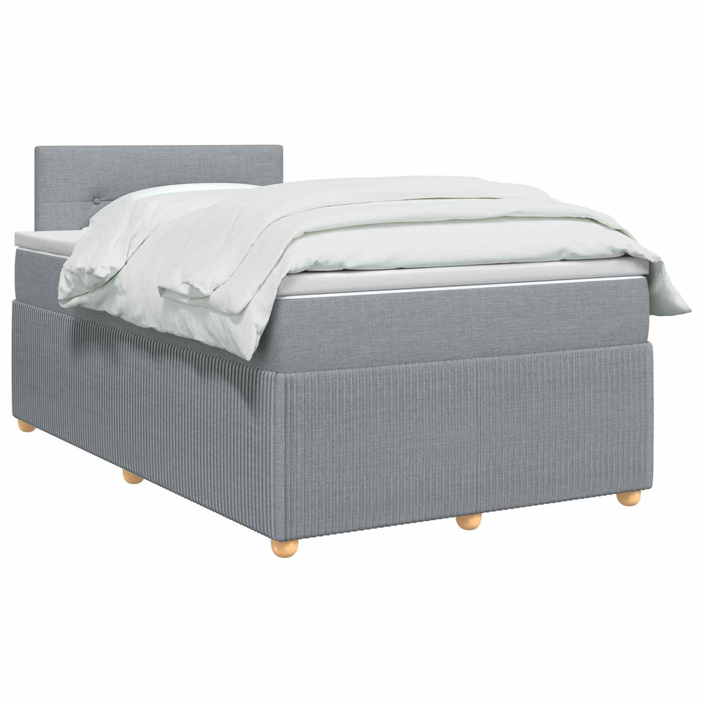 Boxspringbed met matras Lichtgrijs 120 x 200 cm Stof