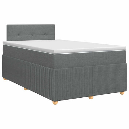 Boxspringbed met matras Donkergrijs 120 x 200 cm Stof