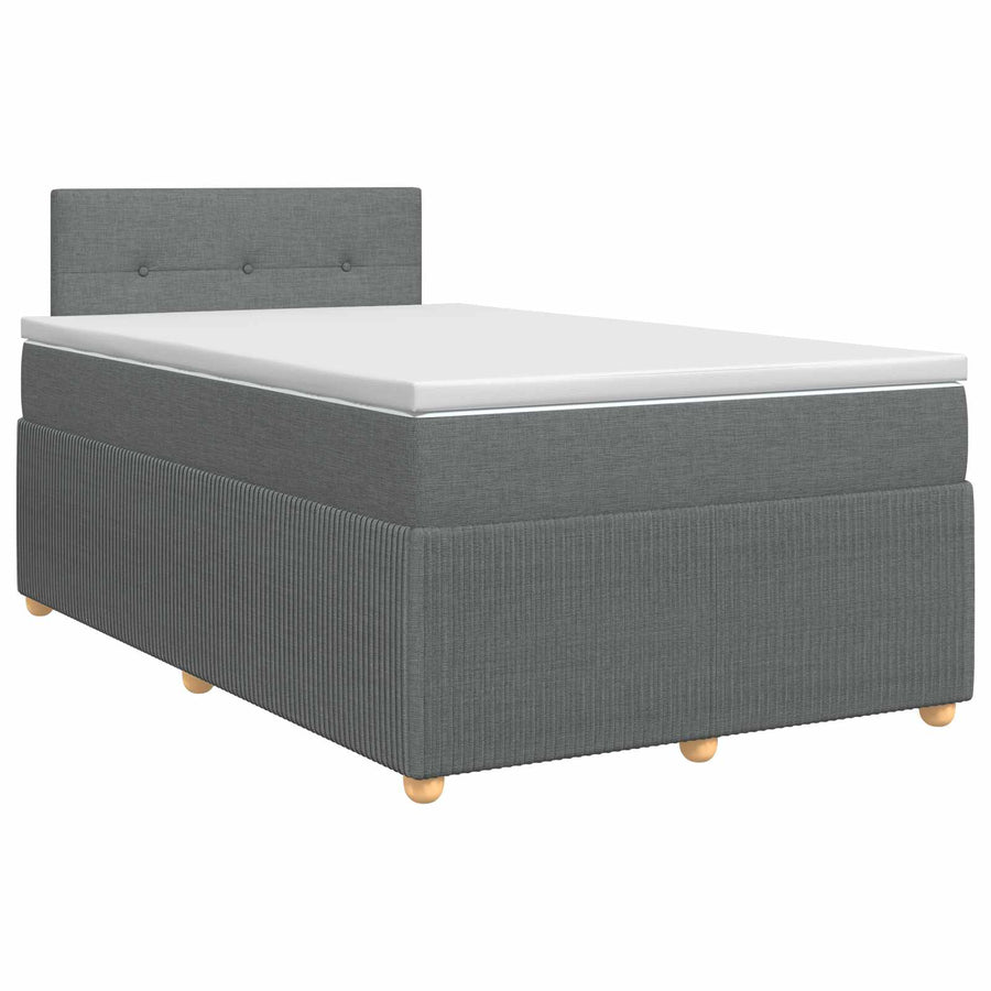 Boxspringbed met matras Donkergrijs 120 x 200 cm Stof
