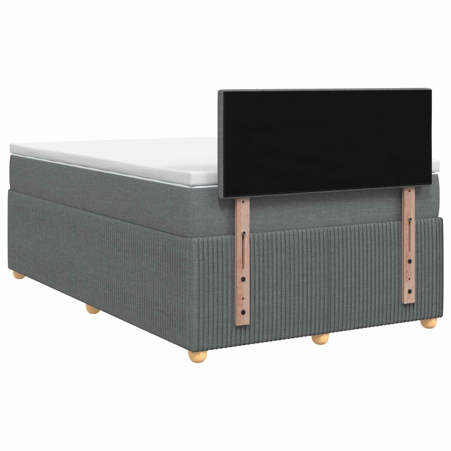 Boxspringbed met matras Donkergrijs 120 x 200 cm Stof