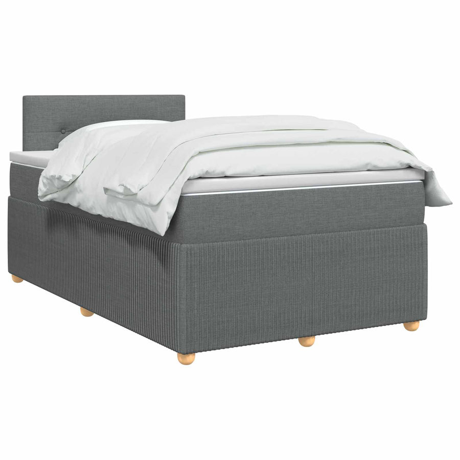 Boxspringbed met matras Donkergrijs 120 x 200 cm Stof