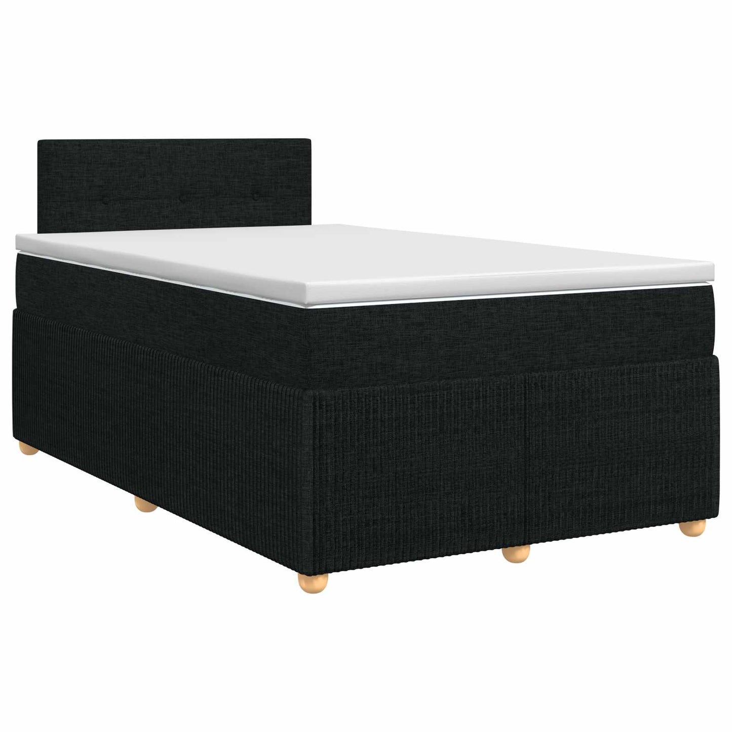 Boxspringbed met matras met hoofdeinde Zwart 120 x 200 cm Stof