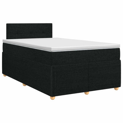 Boxspringbed met matras met hoofdeinde Zwart 120 x 200 cm Stof