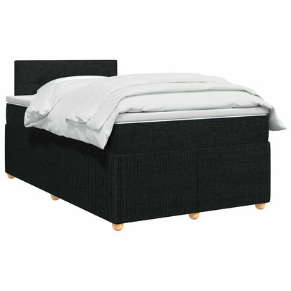 Boxspringbed met matras met hoofdeinde Zwart 120 x 200 cm Stof