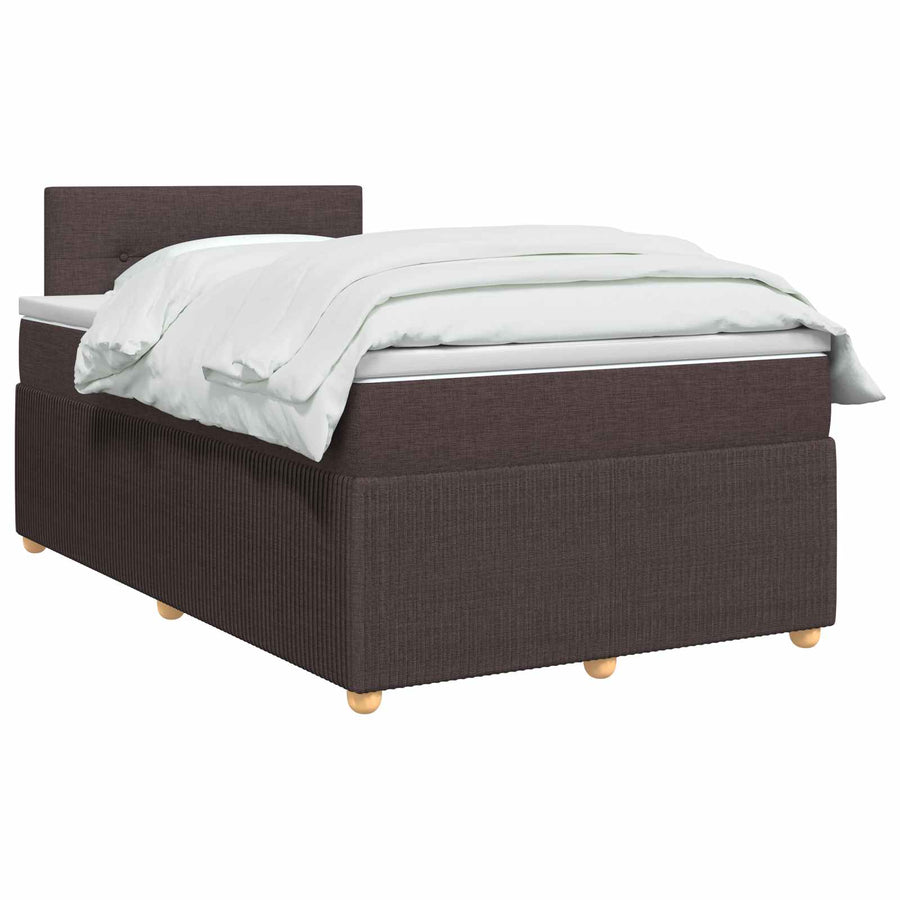 Boxspringbed met matras Donkerbruin 120 x 200 cm Stof
