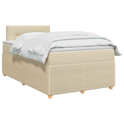 Boxspringbed met matras Crèmekleurig 120 x 200 cm Stof