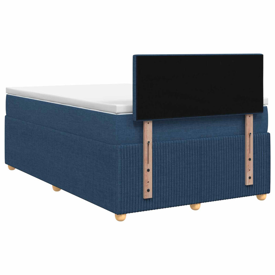 Boxspringbed met matras met hoofdeinde Blauw 120 x 200 cm Stof