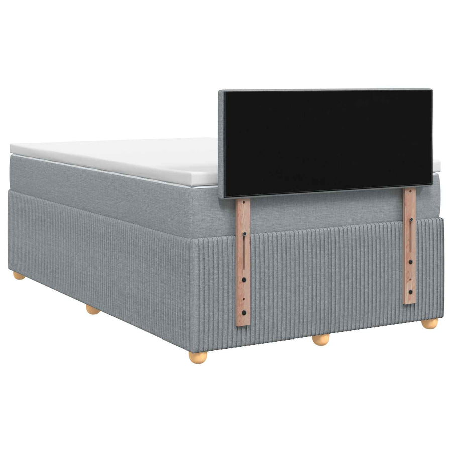Boxspringbed met matras Lichtgrijs 120 x 200 cm Stof