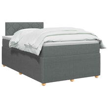Boxspringbed met matras Donkergrijs 120 x 200 cm Stof
