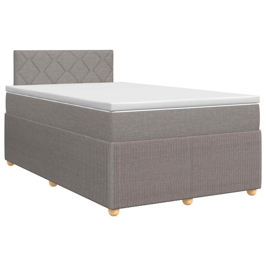 Boxspringbed met matras met hoofdeinde Taupe 120 x 200 cm Stof