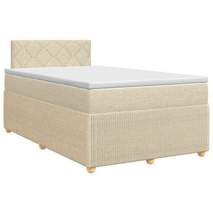 Boxspringbed met matras Crèmekleurig 120 x 200 cm Stof