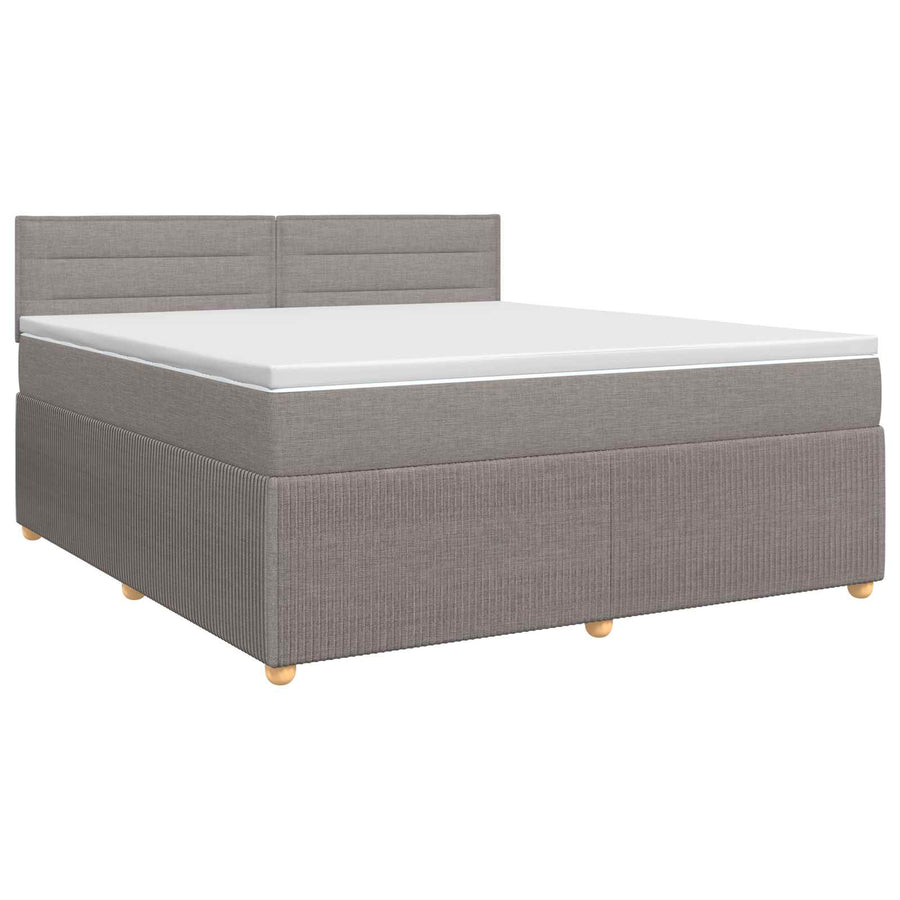 Boxspringbed met matras met hoofdeinde Taupe 140 x 190 cm Stof