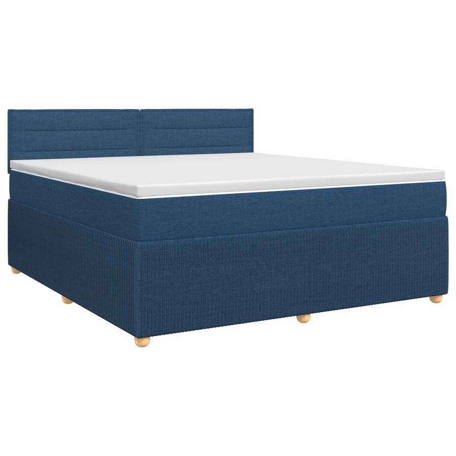 Boxspringbed met matras met hoofdeinde Blauw 140 x 190 cm Stof