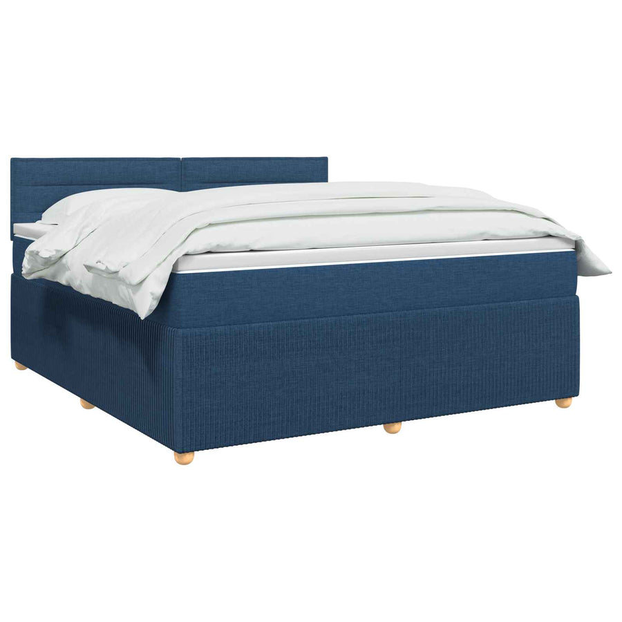 Boxspringbed met matras met hoofdeinde Blauw 140 x 190 cm Stof
