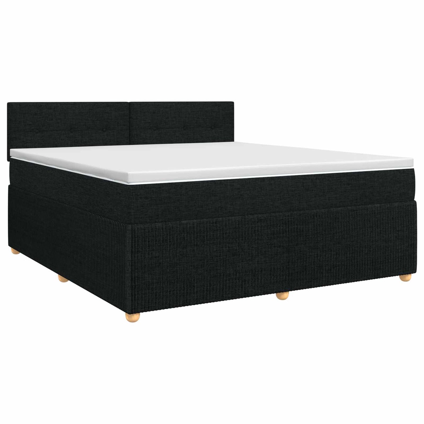 Boxspringbed met matras met hoofdeinde Zwart 140 x 190 cm Stof