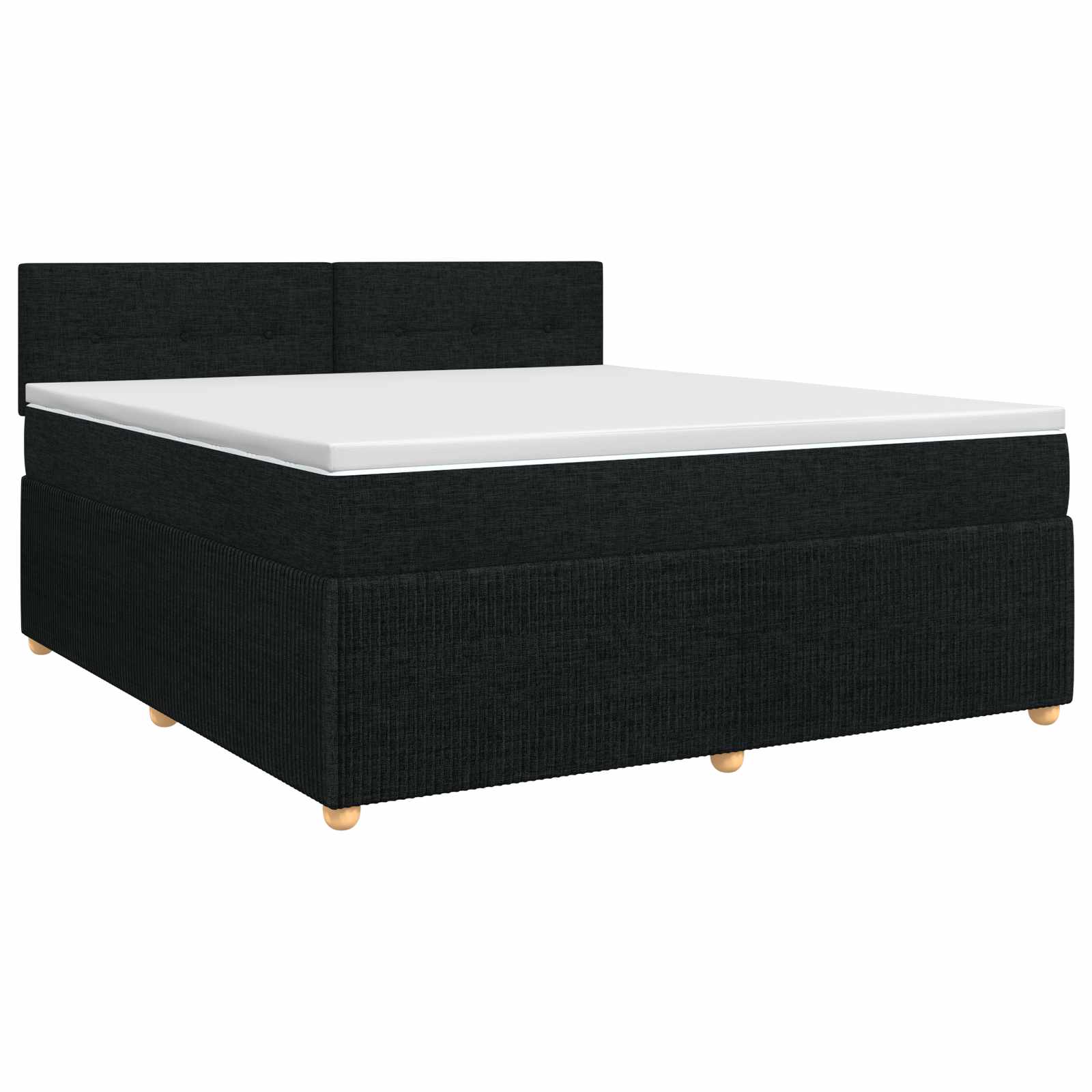 Boxspringbed met matras met hoofdeinde Zwart 140 x 190 cm Stof