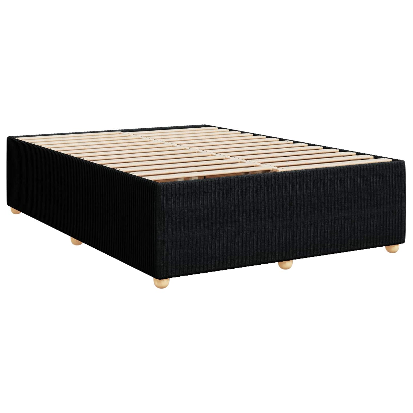 Boxspringbed met matras met hoofdeinde Zwart 140 x 190 cm Stof