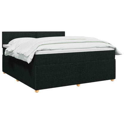 Boxspringbed met matras met hoofdeinde Zwart 140 x 190 cm Stof