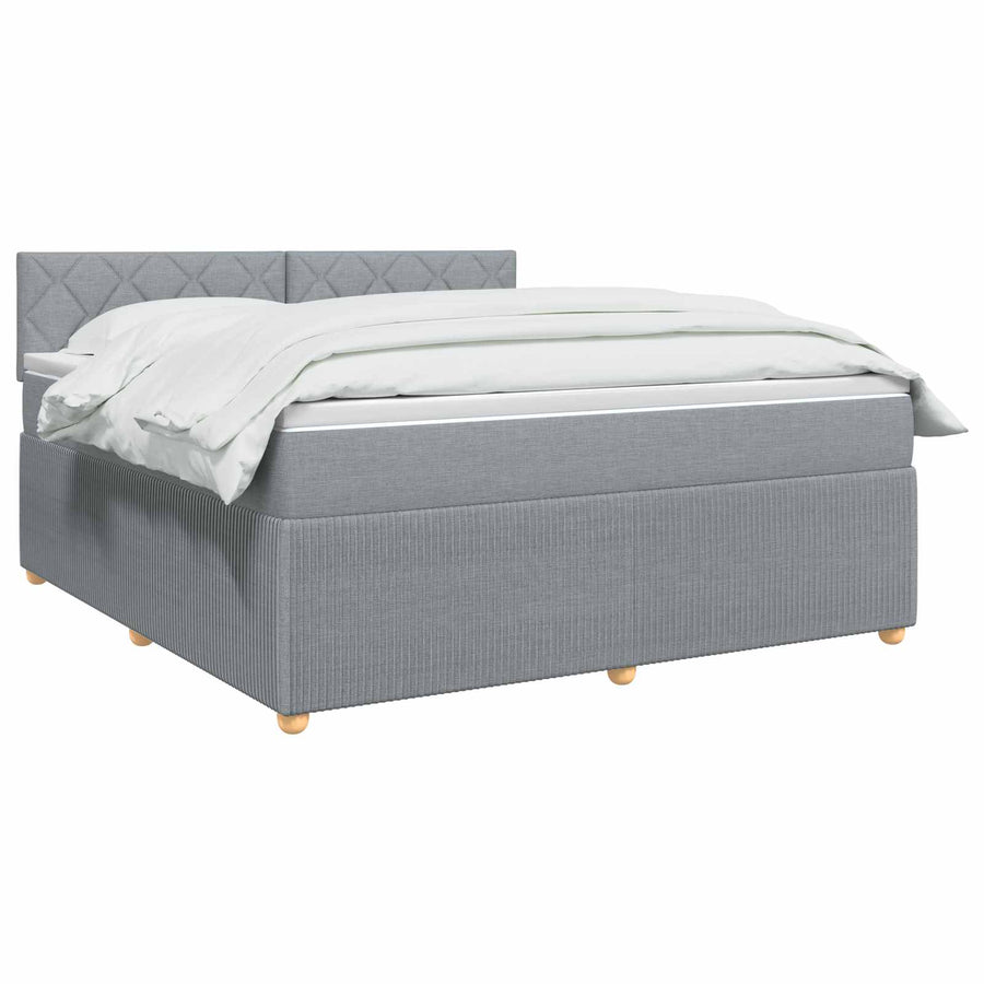 Boxspringbed met matras Lichtgrijs 140 x 190 cm Stof