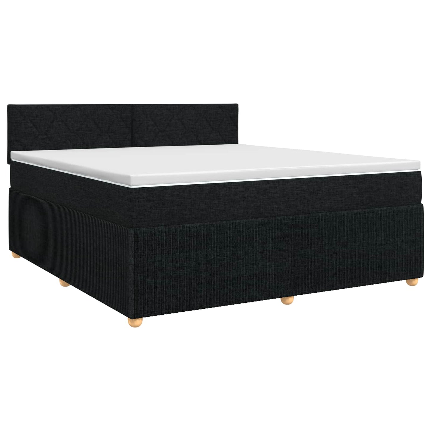 Boxspringbed met matras met hoofdeinde Zwart 140 x 190 cm Stof