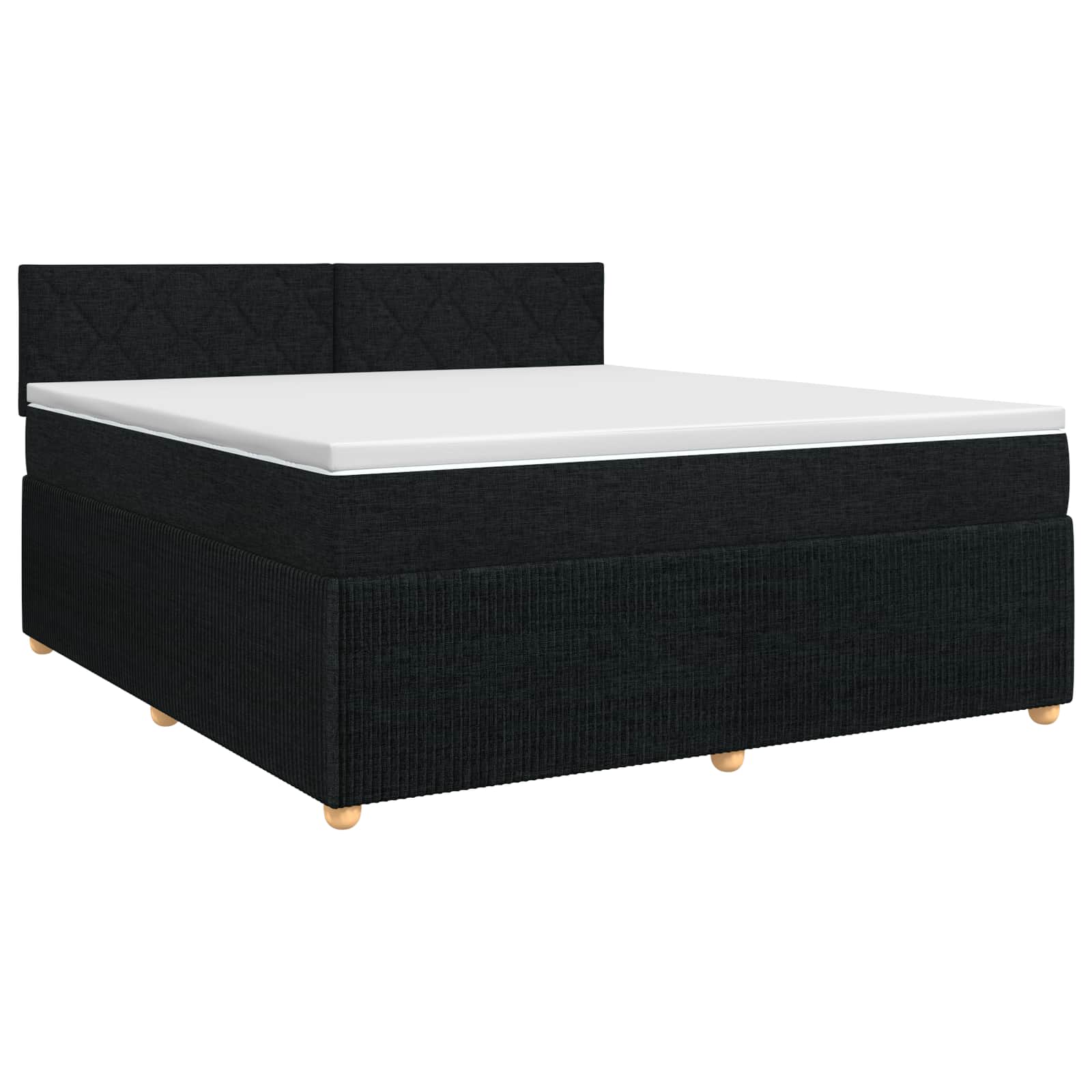 Boxspringbed met matras met hoofdeinde Zwart 140 x 190 cm Stof