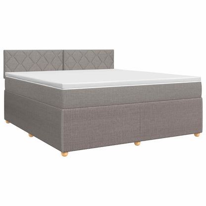 Boxspringbed met matras met hoofdeinde Taupe 140 x 190 cm Stof