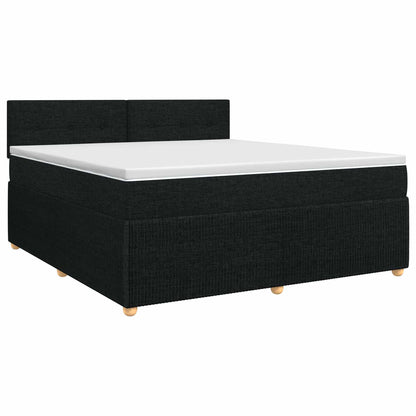 Boxspringbed met matras met hoofdeinde Zwart 140 x 200 cm Stof