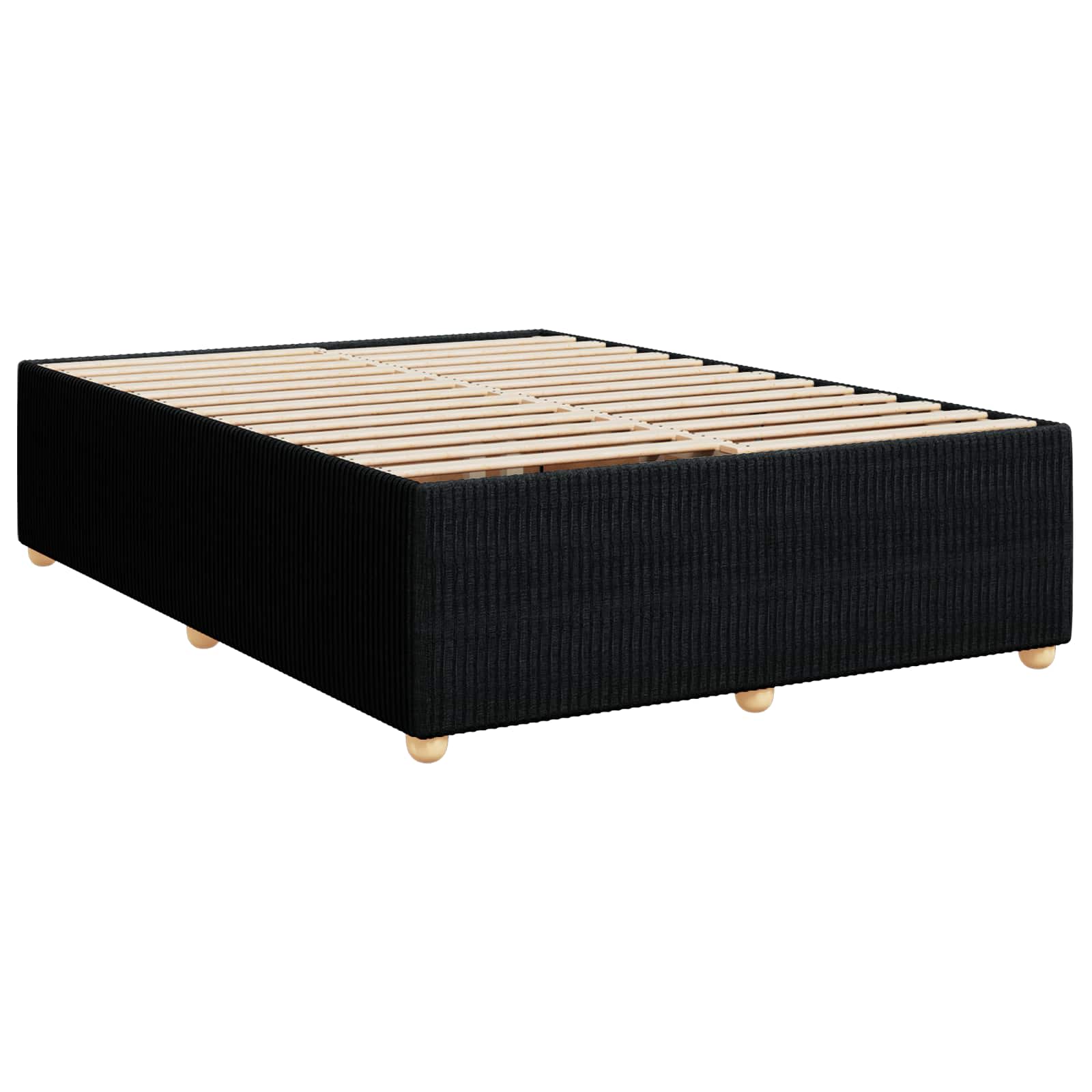 Boxspringbed met matras met hoofdeinde Zwart 140 x 200 cm Stof