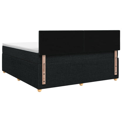 Boxspringbed met matras met hoofdeinde Zwart 140 x 200 cm Stof