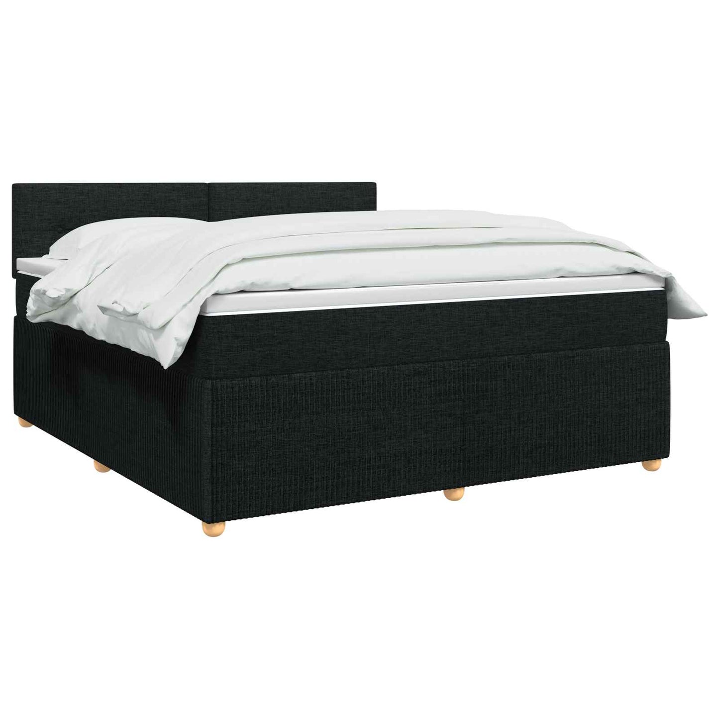 Boxspringbed met matras met hoofdeinde Zwart 140 x 200 cm Stof