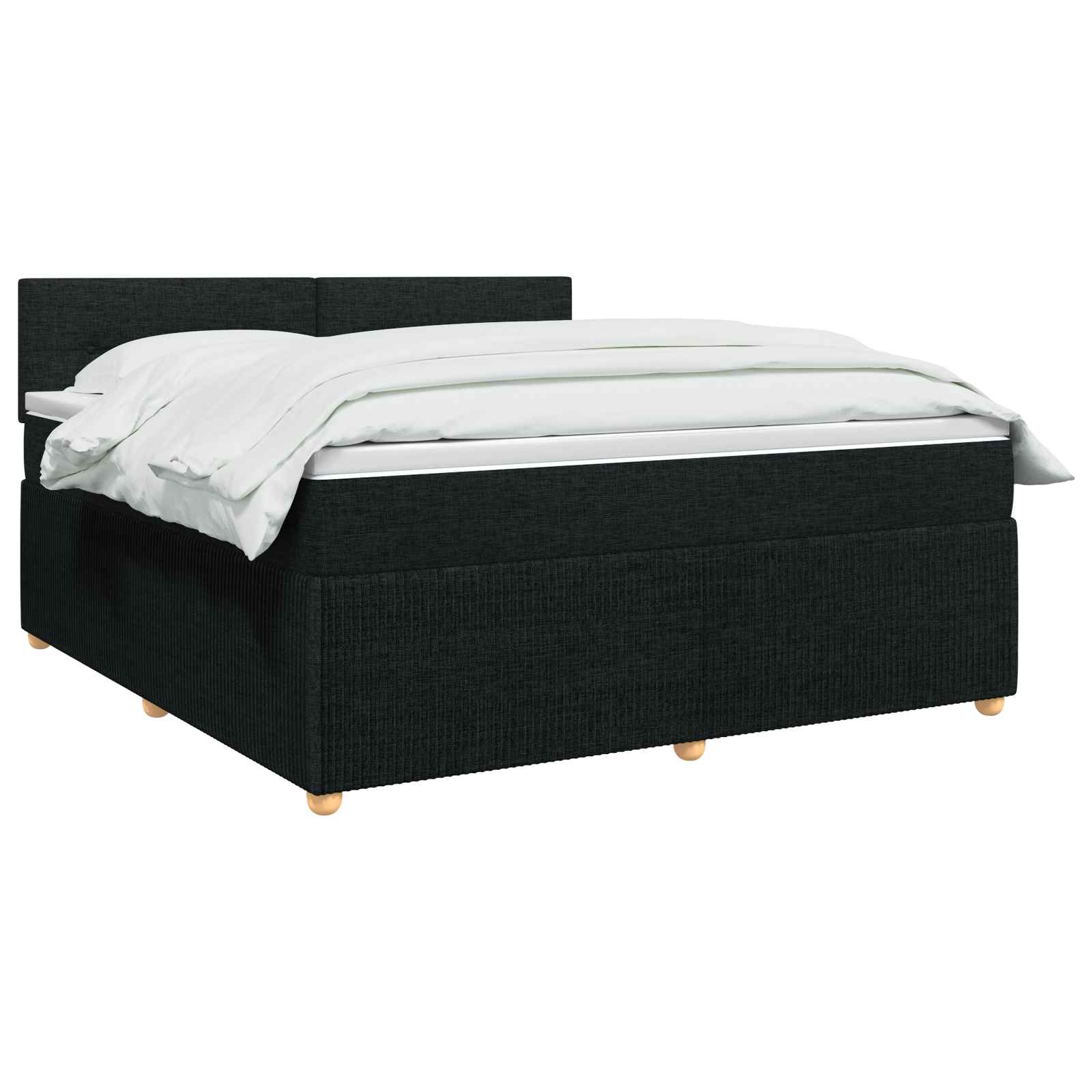 Boxspringbed met matras met hoofdeinde Zwart 140 x 200 cm Stof