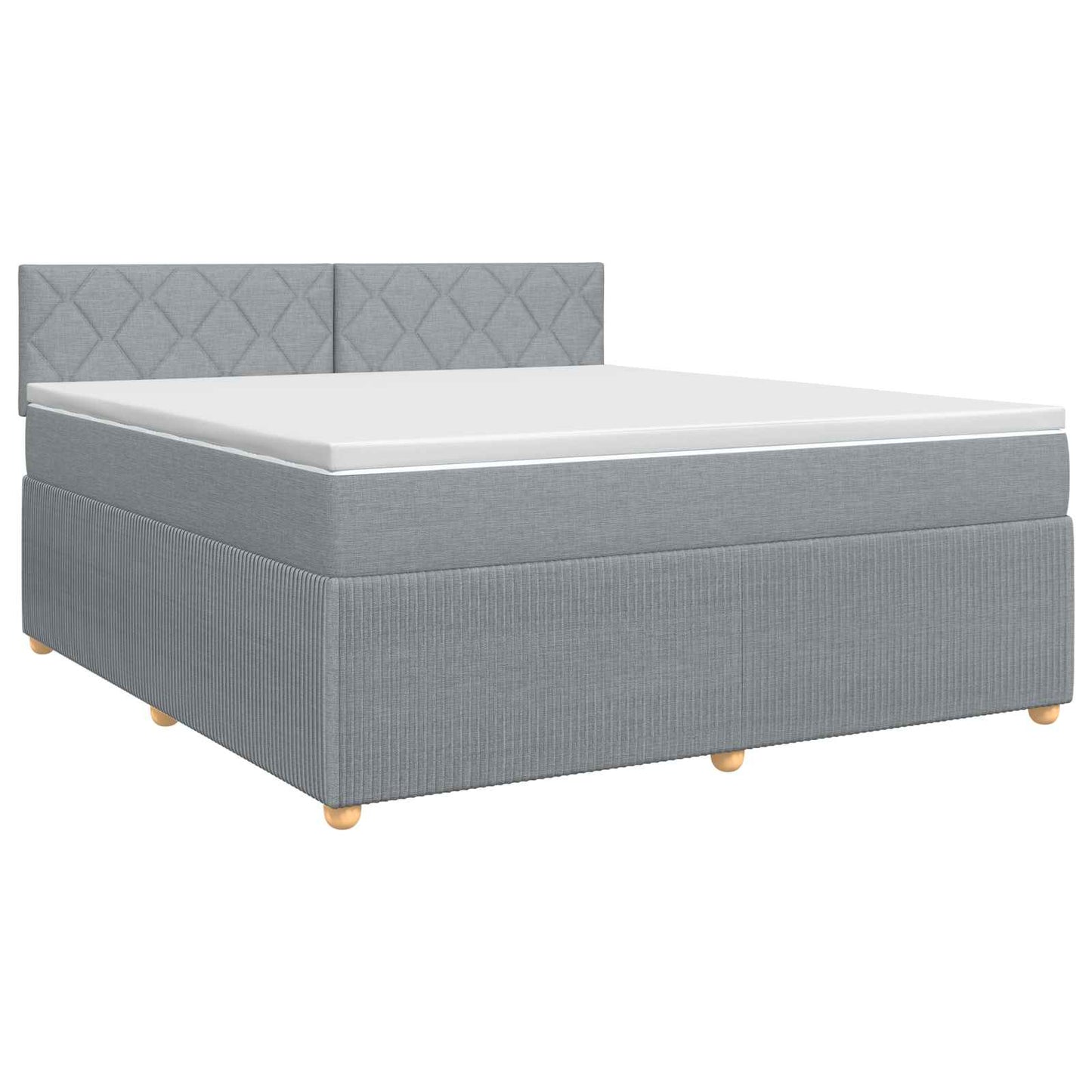 Boxspringbed met matras Lichtgrijs 140 x 200 cm Stof