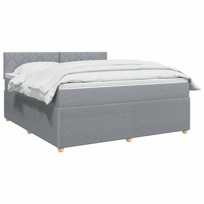 Boxspringbed met matras Lichtgrijs 140 x 200 cm Stof