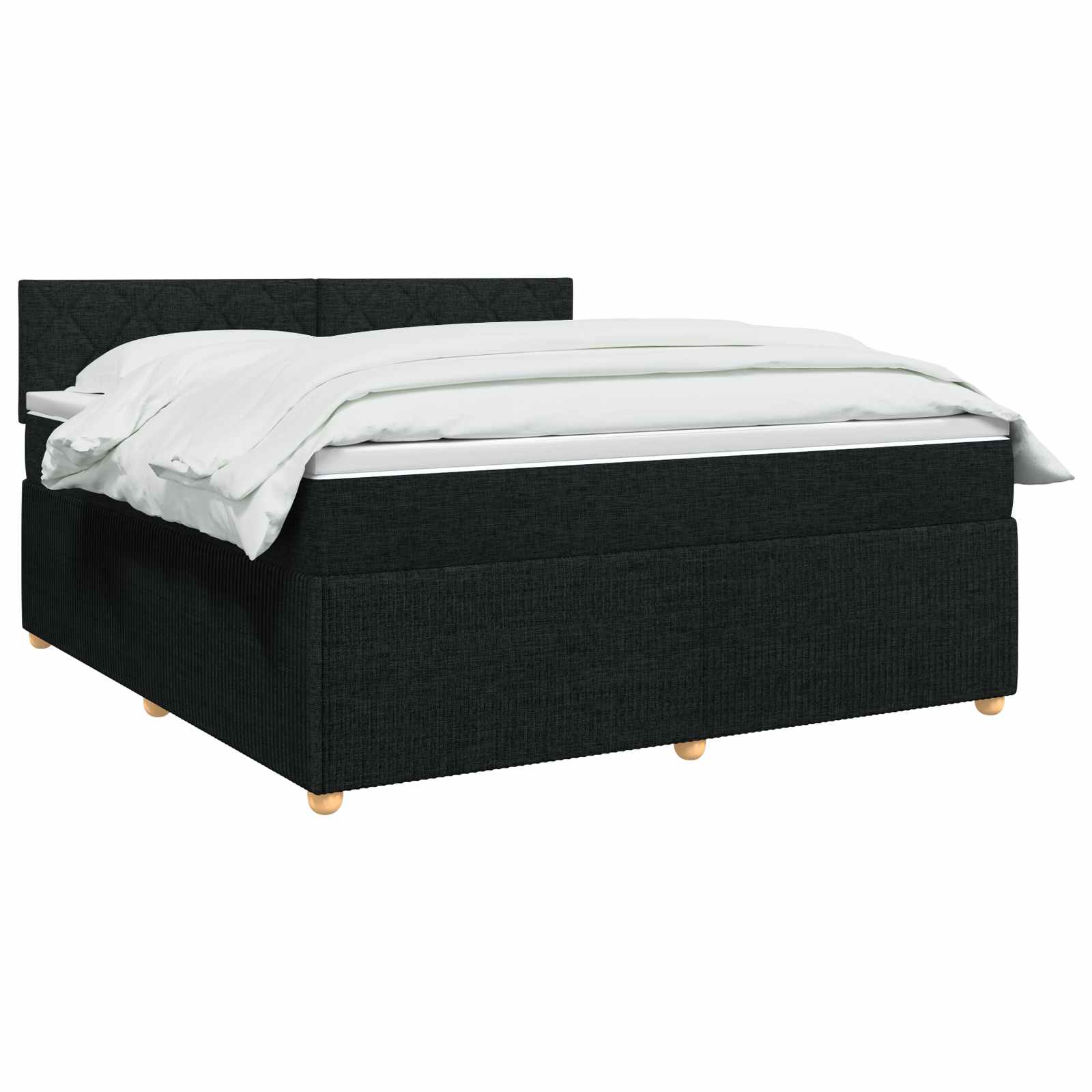 Boxspringbed met matras met hoofdeinde Zwart 140 x 200 cm Stof