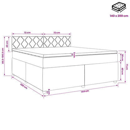 Boxspringbed met matras Crèmekleurig 140 x 200 cm Stof