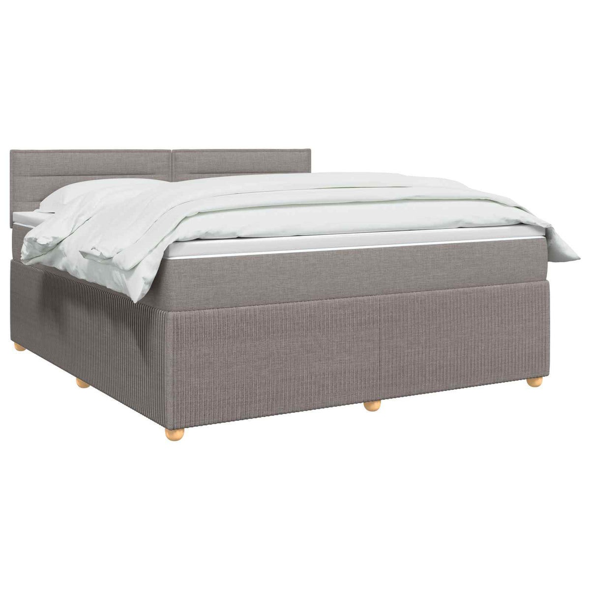 Boxspringbed met matras met hoofdeinde Taupe 160 x 200 cm Stof