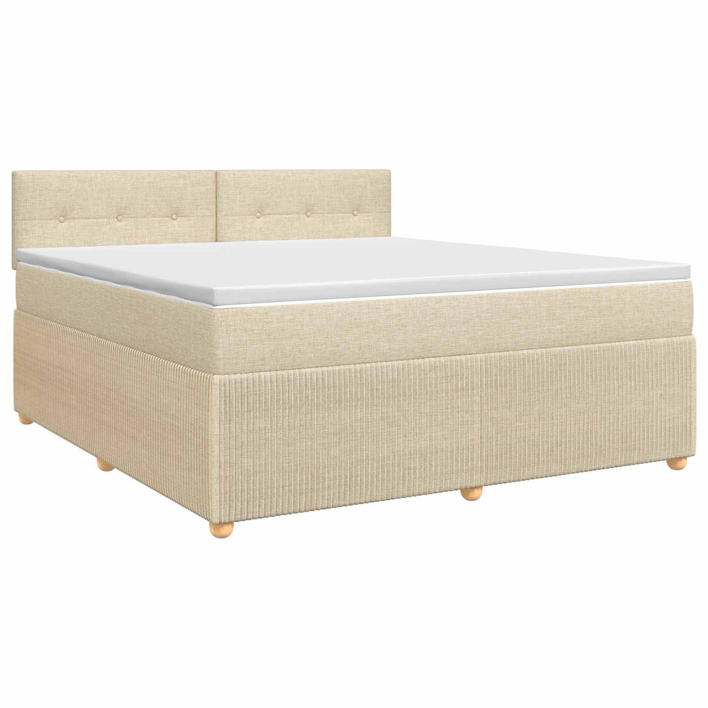 Boxspringbed met matras Crèmekleurig 160 x 200 cm Stof