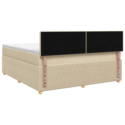 Boxspringbed met matras Crèmekleurig 160 x 200 cm Stof