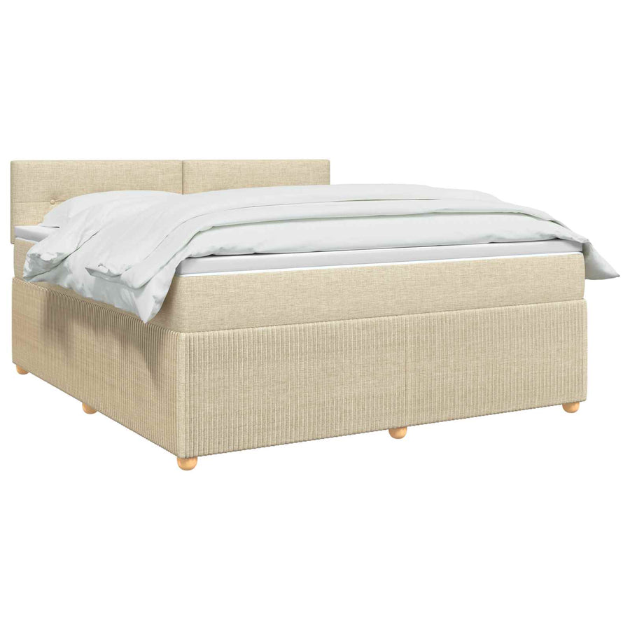 Boxspringbed met matras Crèmekleurig 160 x 200 cm Stof