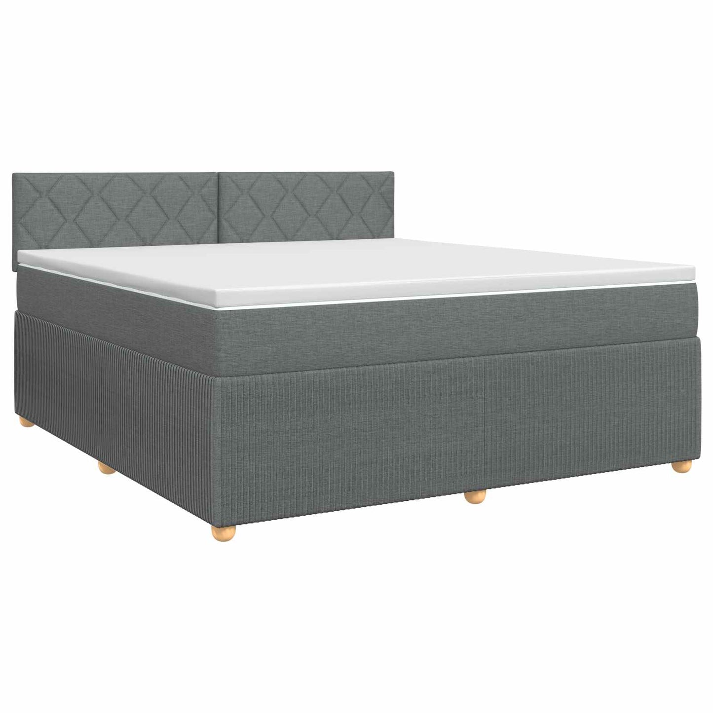 Boxspringbed met matras Donkergrijs 160 x 200 cm Stof