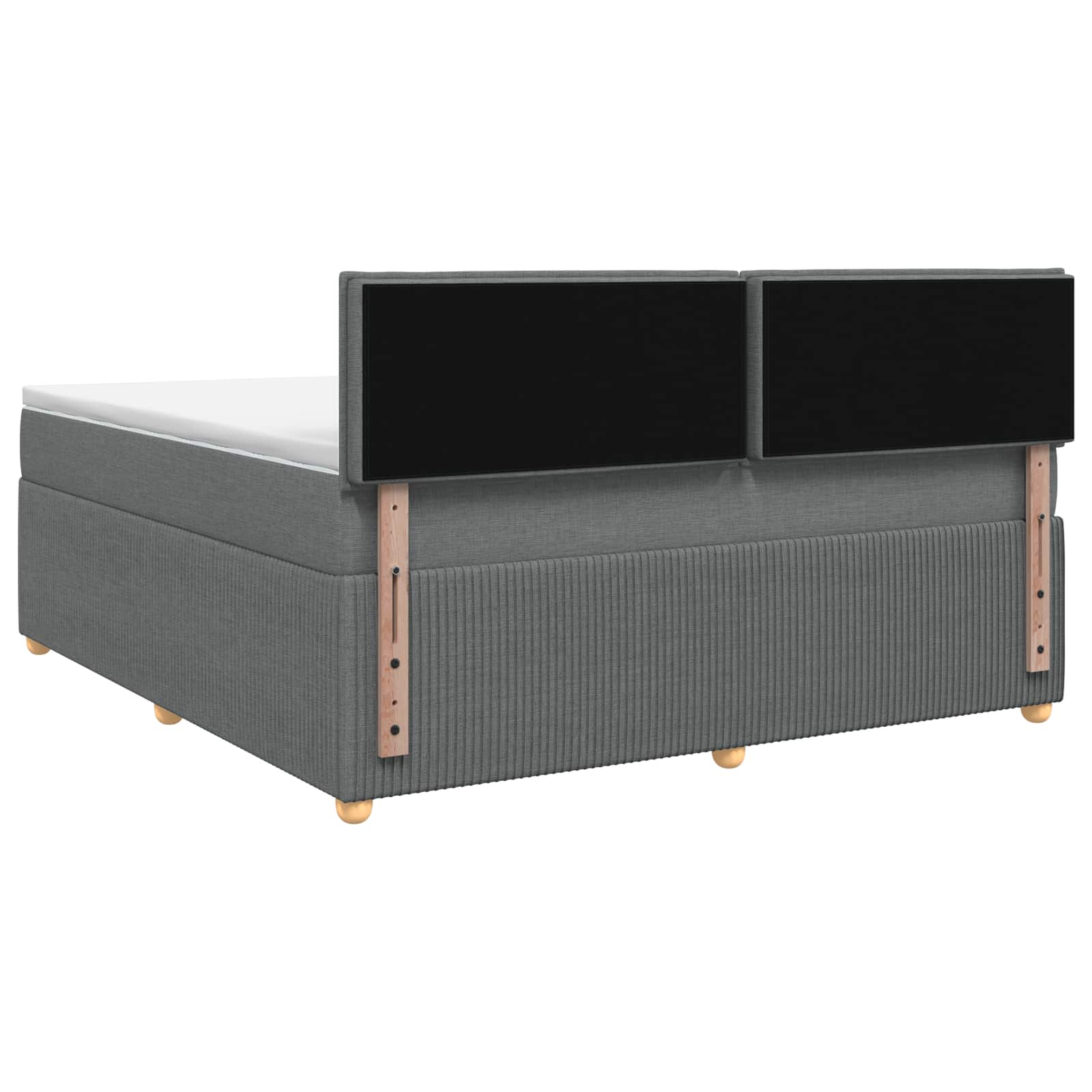 Boxspringbed met matras Donkergrijs 160 x 200 cm Stof