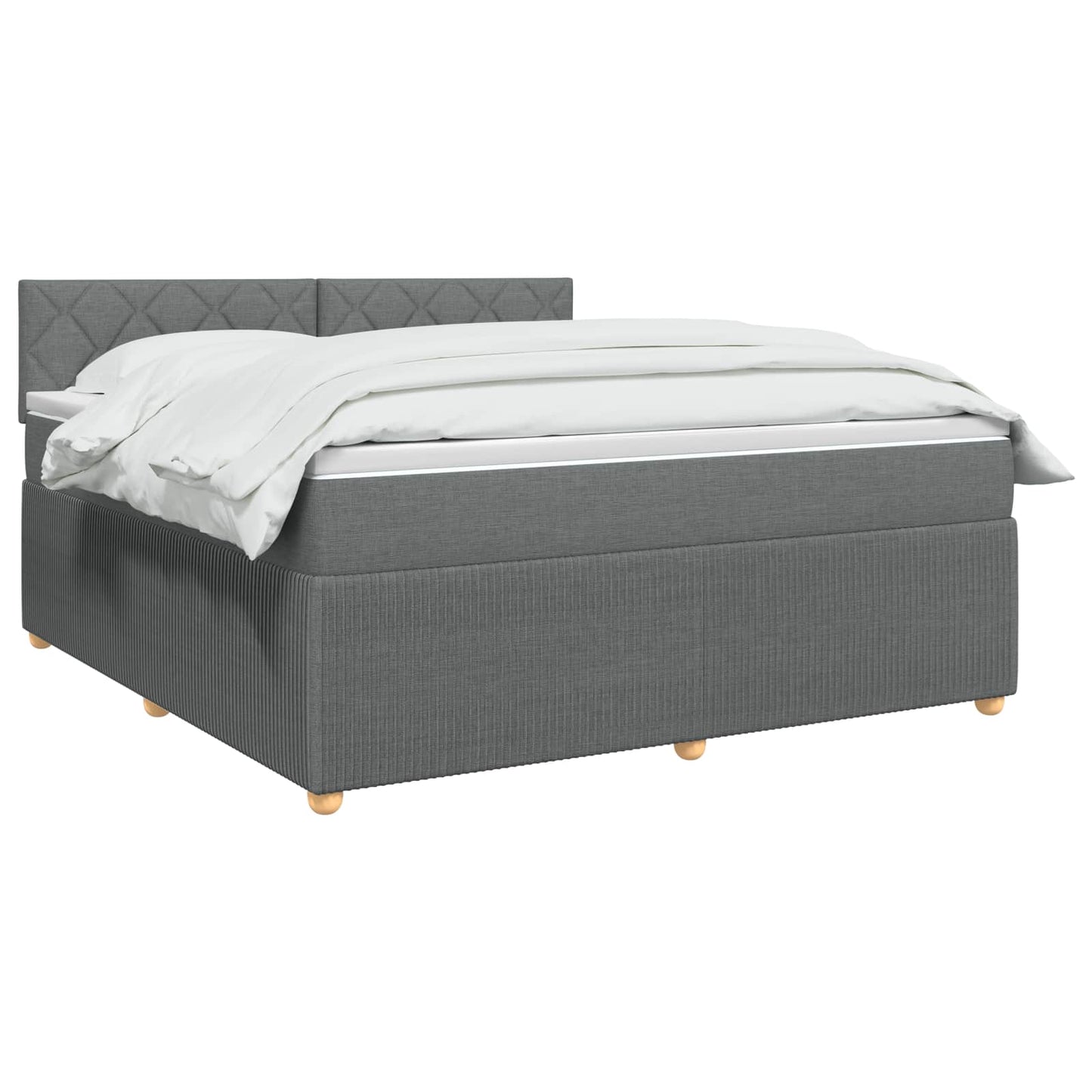 Boxspringbed met matras Donkergrijs 160 x 200 cm Stof