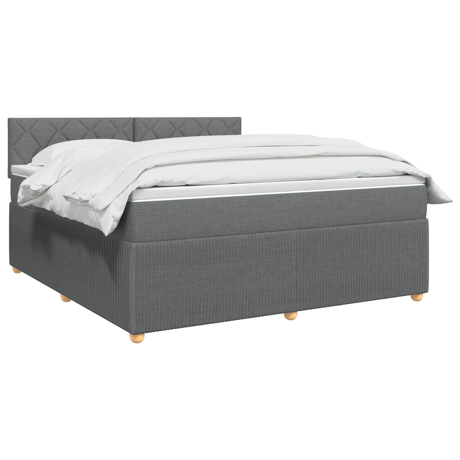 Boxspringbed met matras Donkergrijs 160 x 200 cm Stof