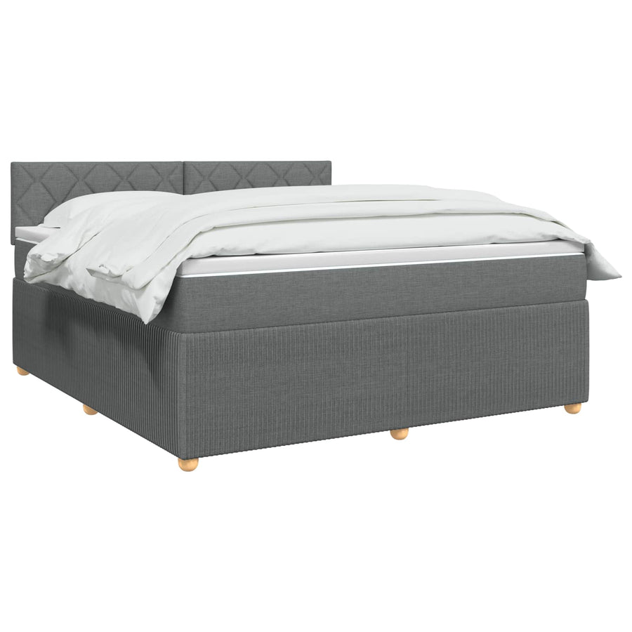 Boxspringbed met matras Donkergrijs 160 x 200 cm Stof