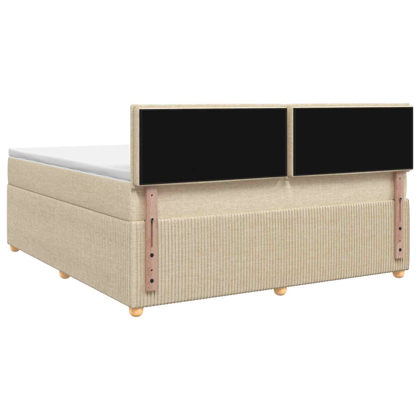 Boxspringbed met matras Crèmekleurig 160 x 200 cm Stof