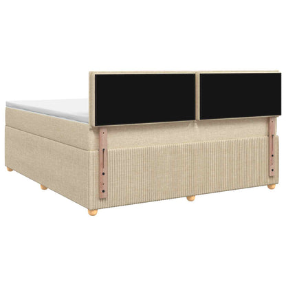 Boxspringbed met matras Crèmekleurig 160 x 200 cm Stof